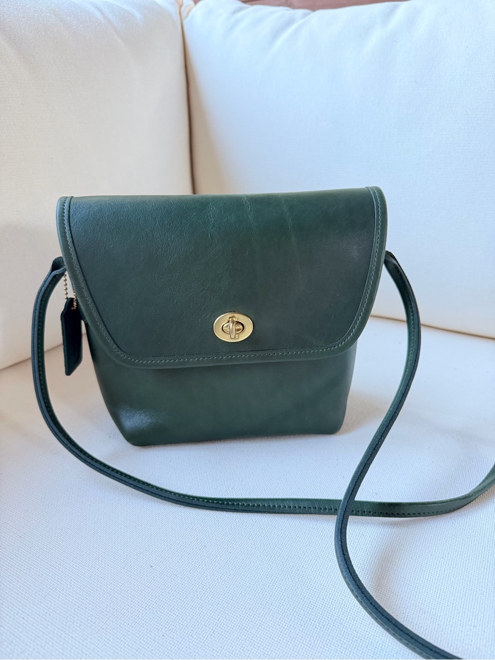 Vintage Coach Quincey Leather Crossbody Bag